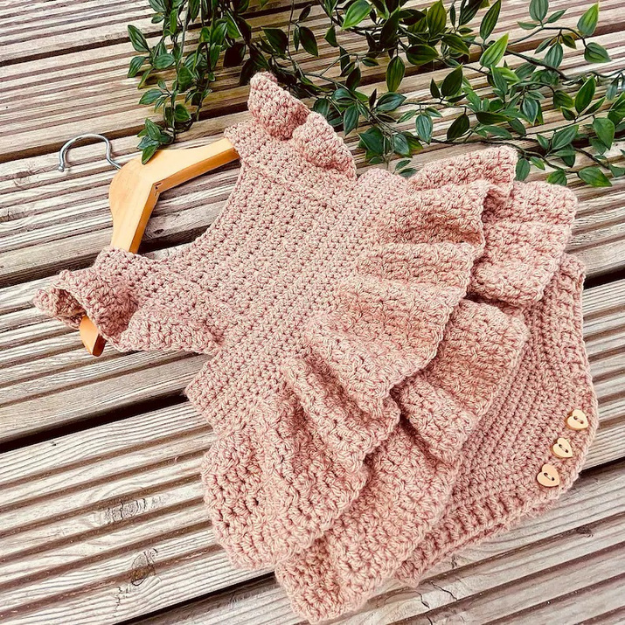 Crochet Baby Romper - Newborn to 36 Months