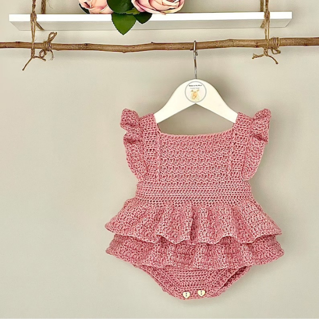 Crochet Baby Romper - Newborn to 36 Months