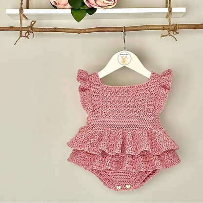 Crochet Baby Romper - Newborn to 36 Months